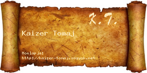 Kaizer Tomaj névjegykártya